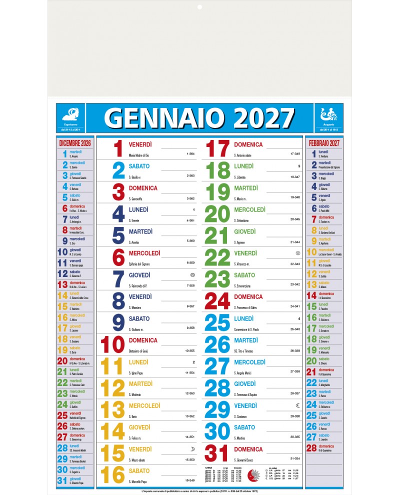 Calendari Olandesi Standard Multicolor Santa Teresa di Riva - Messina