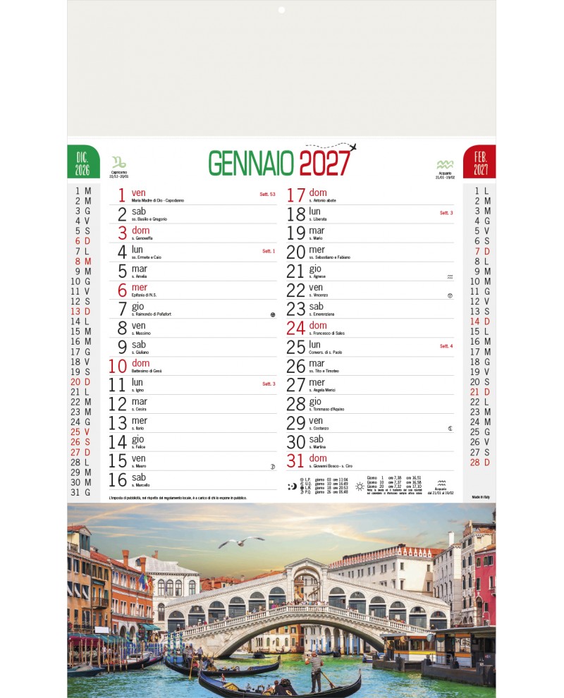 Calendari Illustrati 12 Fogli Città d'Italia Santa Teresa di Riva - Messina