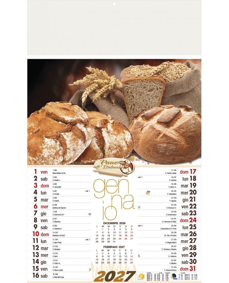 Calendari Illustrati 12 Fogli Pane Santa Teresa di Riva - Messina