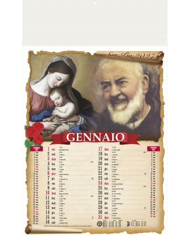 Calendari Illustrati 12 Fogli San Pio Santa Teresa di Riva - Messina