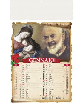 Calendari Illustrati 12 Fogli San Pio Santa Teresa di Riva - Messina
